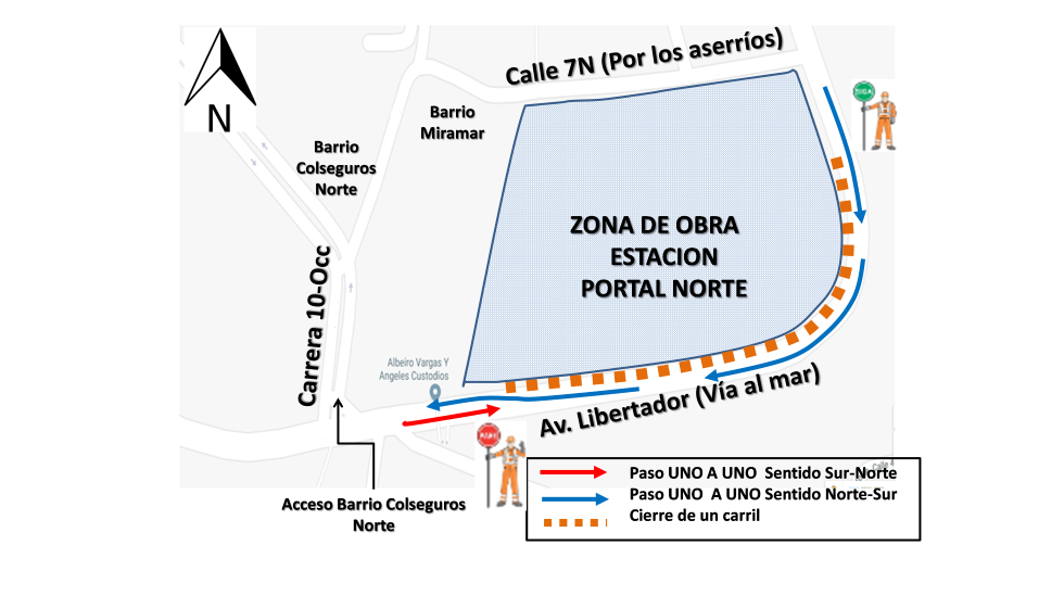 Cierre vial de la vía al mar