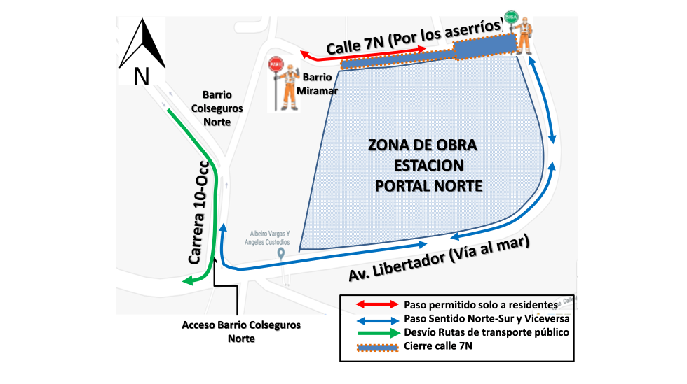 Manejo del tráfico vía al mar